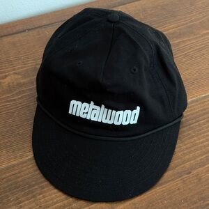 Black Metalwood 5 Panel Hat